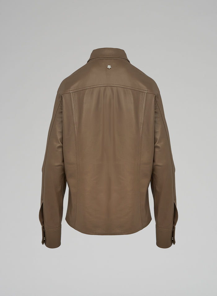 Lorena Antoniazzi CAMICIA IN PELLE Offerta