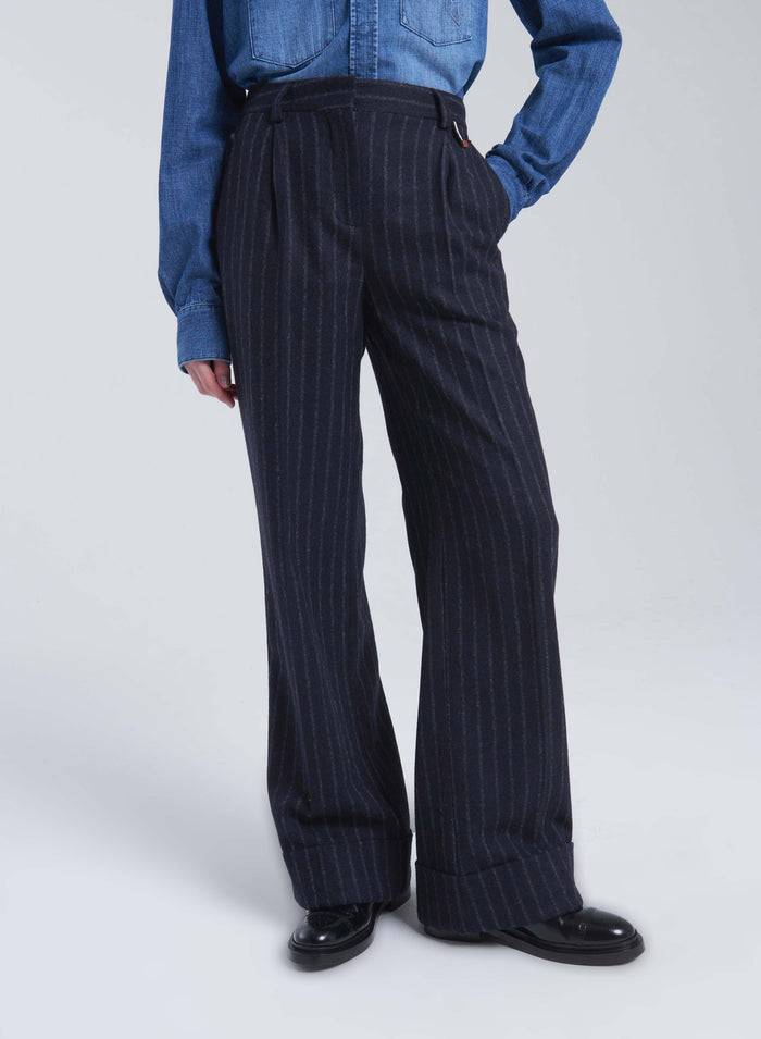 Lorena Antoniazzi PANTALONI IN ALPACA E LANA Vendita Calda