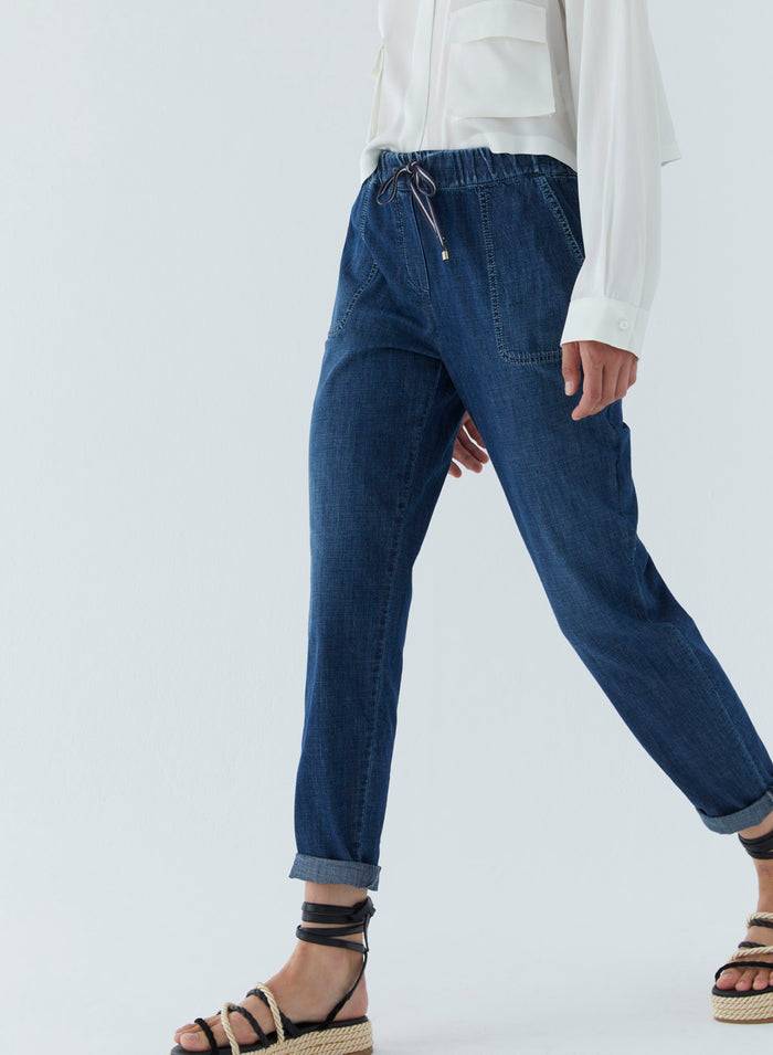 Lorena Antoniazzi JOGGERS IN DENIM Qualità Garantita