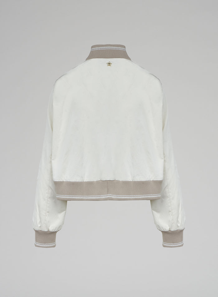 Lorena Antoniazzi BOMBER CROPPED IN NYLON Grande vendita