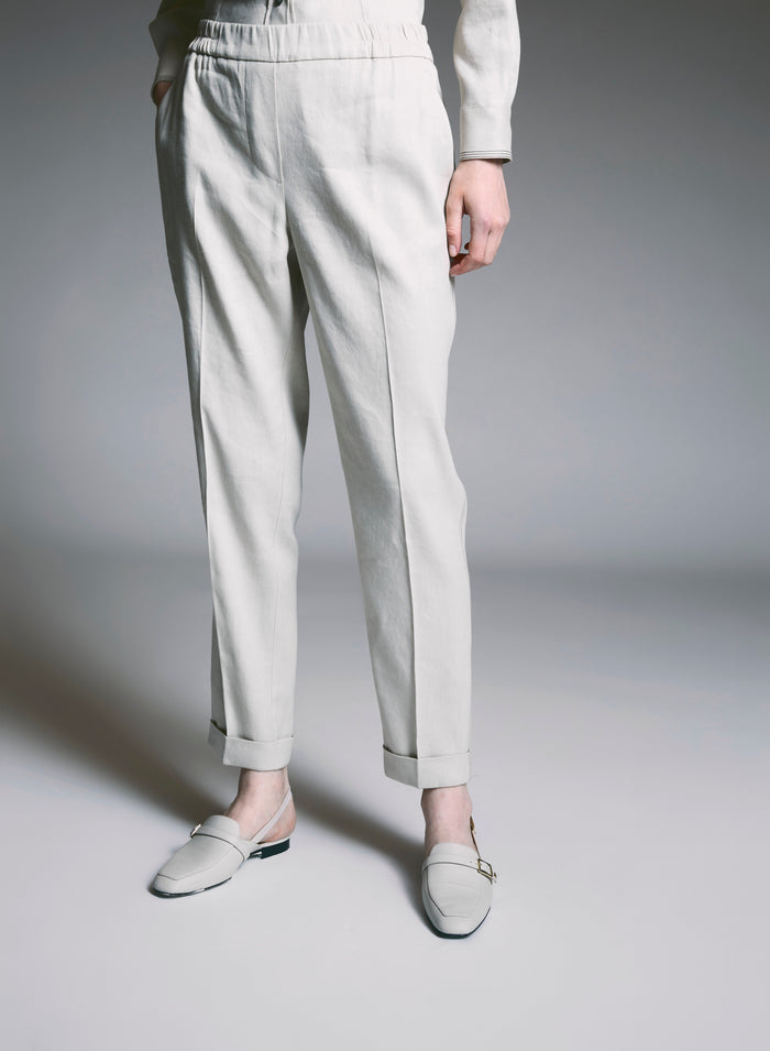 Lorena Antoniazzi JOGGERS IN LINO Qualità Garantita