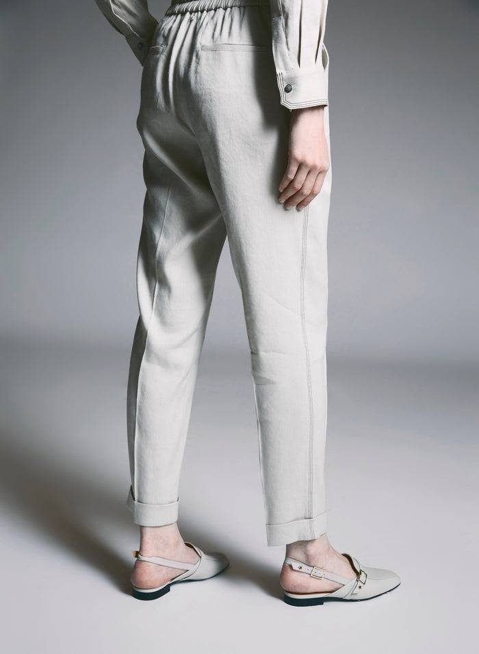 Lorena Antoniazzi JOGGERS IN LINO Qualità Garantita