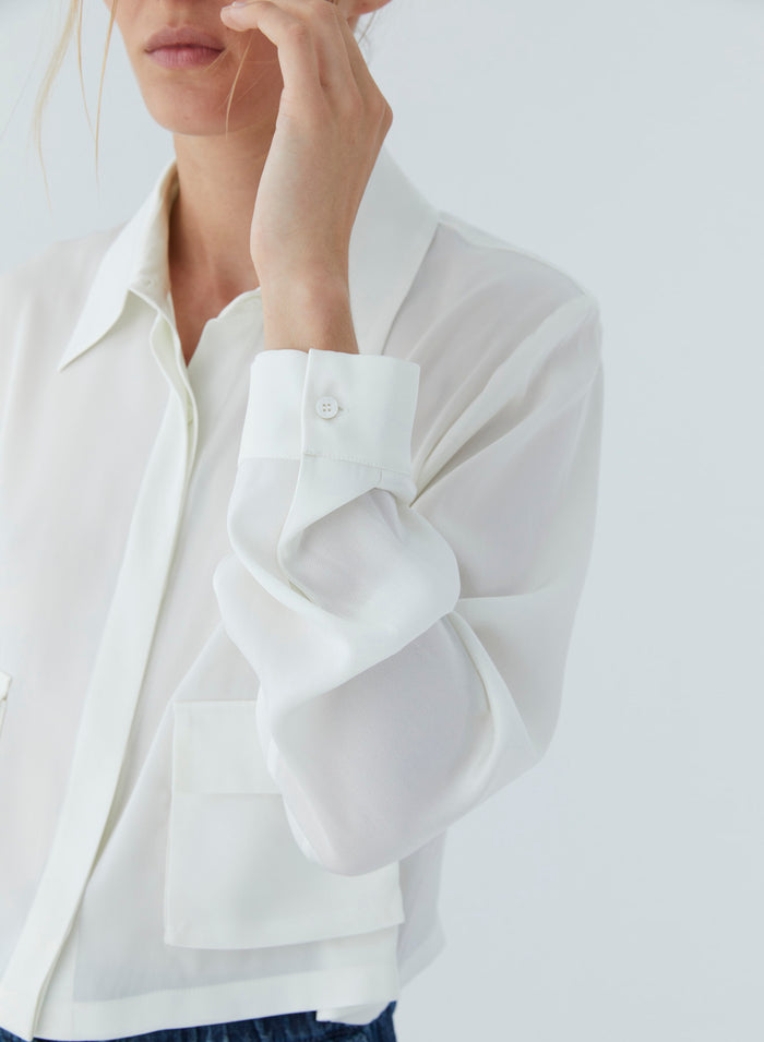 Lorena Antoniazzi BLUSA IN TWILL DI SETA Sconto