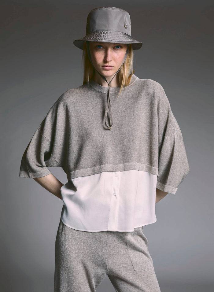 Lorena Antoniazzi MAGLIA CON CAMICIA Saldi Di Fabbrica