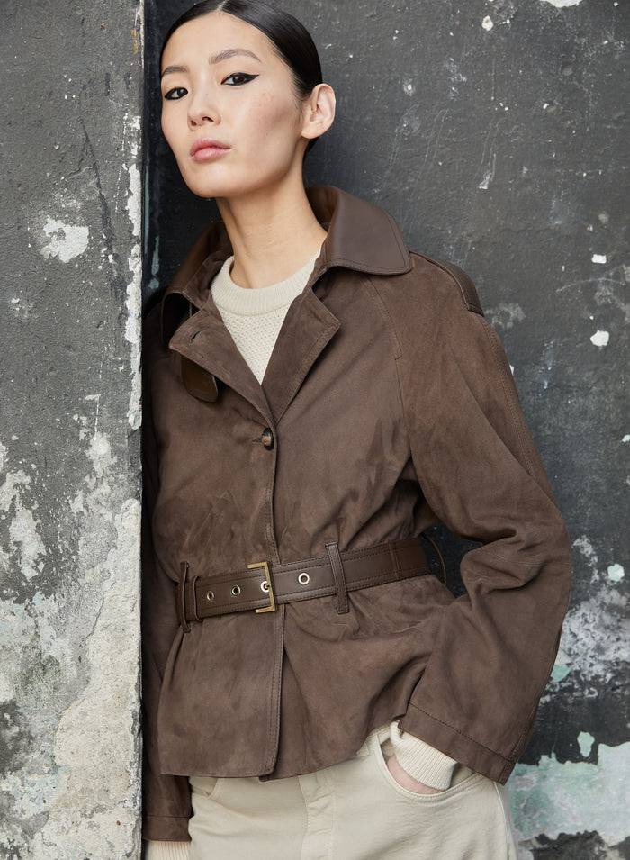 Lorena Antoniazzi GIACCA IN CAMOSCIO ACQUISTA ORA