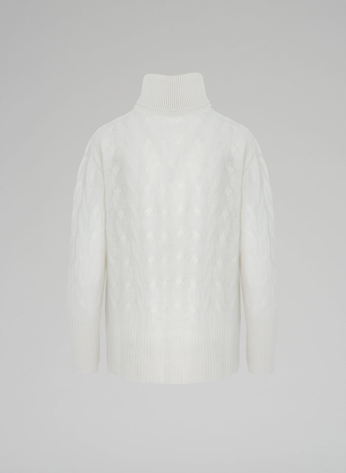 Lorena Antoniazzi MAGLIA A TRECCIA IN CASHMERE In vendita