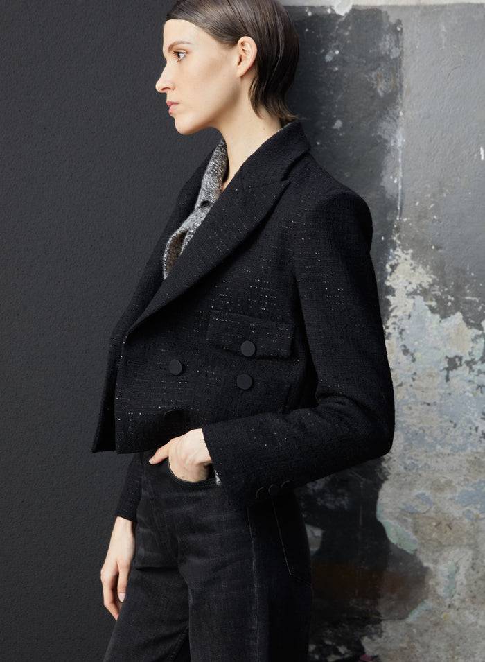 Lorena Antoniazzi GIACCA CROP IN LANA In Linea