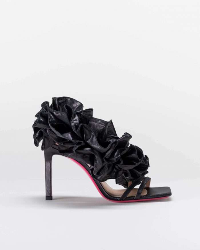 LUCIANO PADOVAN ROUCHE LINE SANDALO EMILY TESSUTO LUREX NERO Acquista Ora