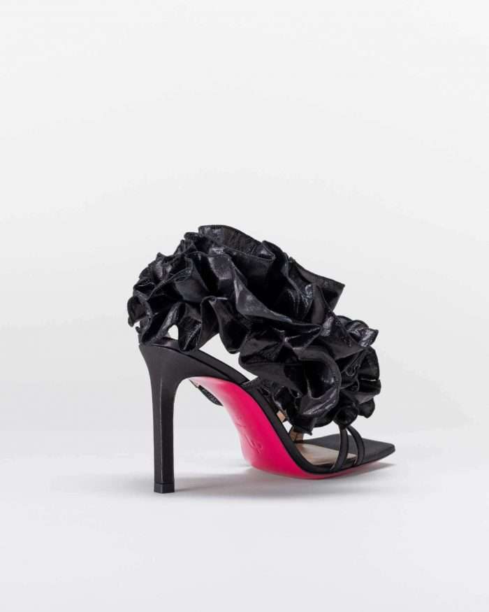 LUCIANO PADOVAN ROUCHE LINE SANDALO EMILY TESSUTO LUREX NERO Acquista Ora