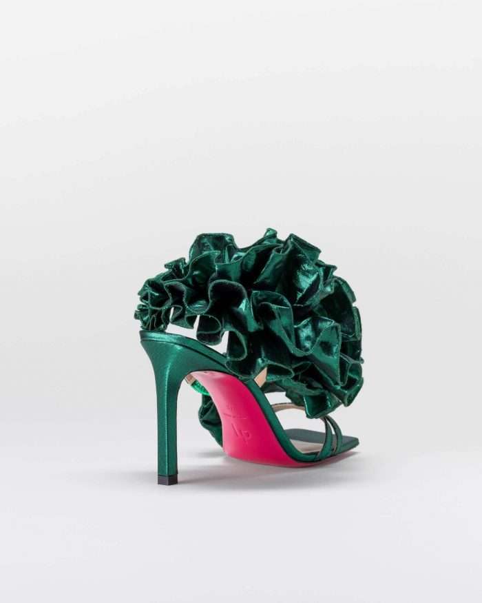 LUCIANO PADOVAN SANDALO EMILY TESSUTO LUREX VERDE Consegna Veloce