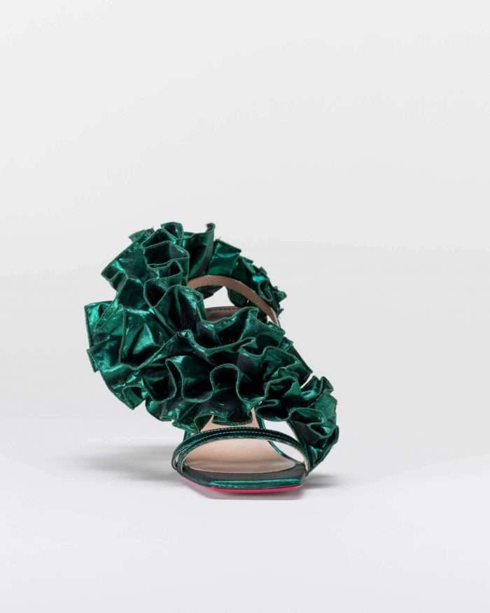 LUCIANO PADOVAN SANDALO EMILY TESSUTO LUREX VERDE Consegna Veloce