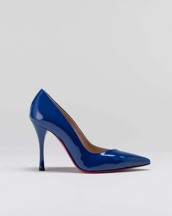 LUCIANO PADOVAN SIMPLE LINE Décolleté Robin PELLE VERNICIATA BLU Shopping Online