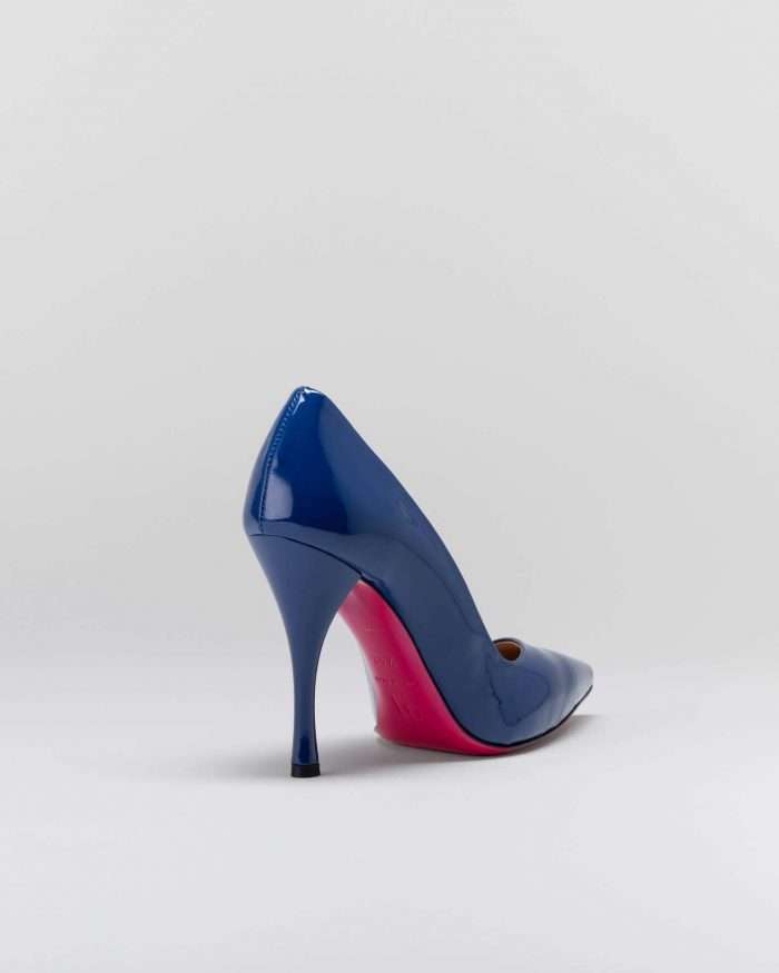 LUCIANO PADOVAN SIMPLE LINE Décolleté Robin PELLE VERNICIATA BLU Shopping Online