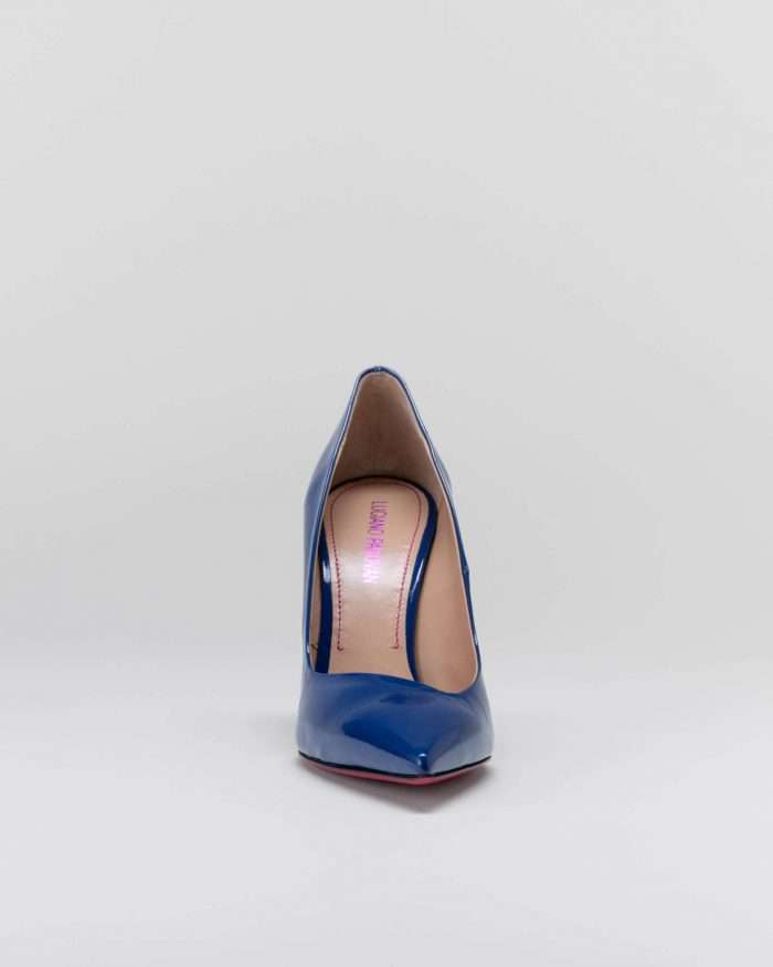 LUCIANO PADOVAN SIMPLE LINE Décolleté Robin PELLE VERNICIATA BLU Shopping Online