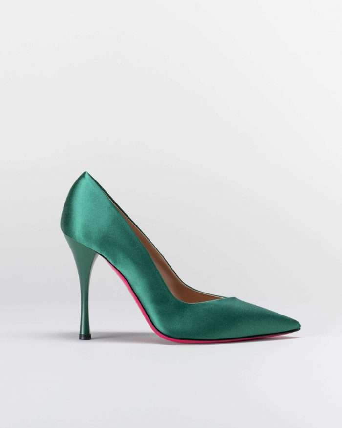 LUCIANO PADOVAN SIMPLE LINE DÉCOLLETÉ ROBIN RASO VERDE Affare Del Giorno