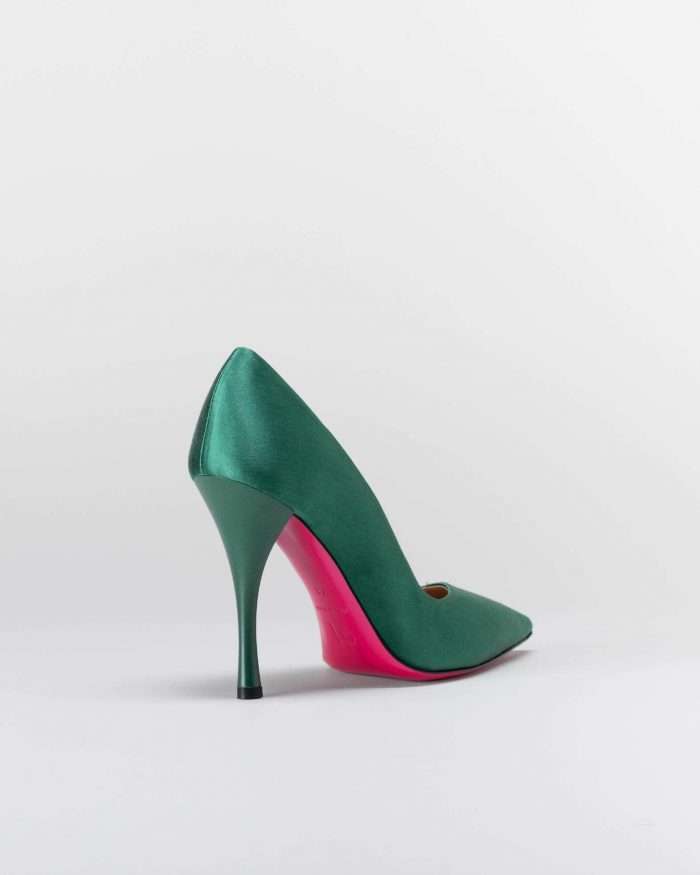 LUCIANO PADOVAN SIMPLE LINE DÉCOLLETÉ ROBIN RASO VERDE Affare Del Giorno