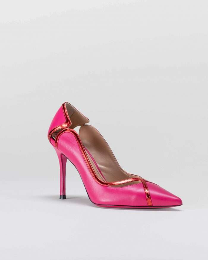 LUCIANO PADOVAN WAVES LINE DÈCOLLETÈ FILADELFIA PELLE FUCSIA ROSSO Novità