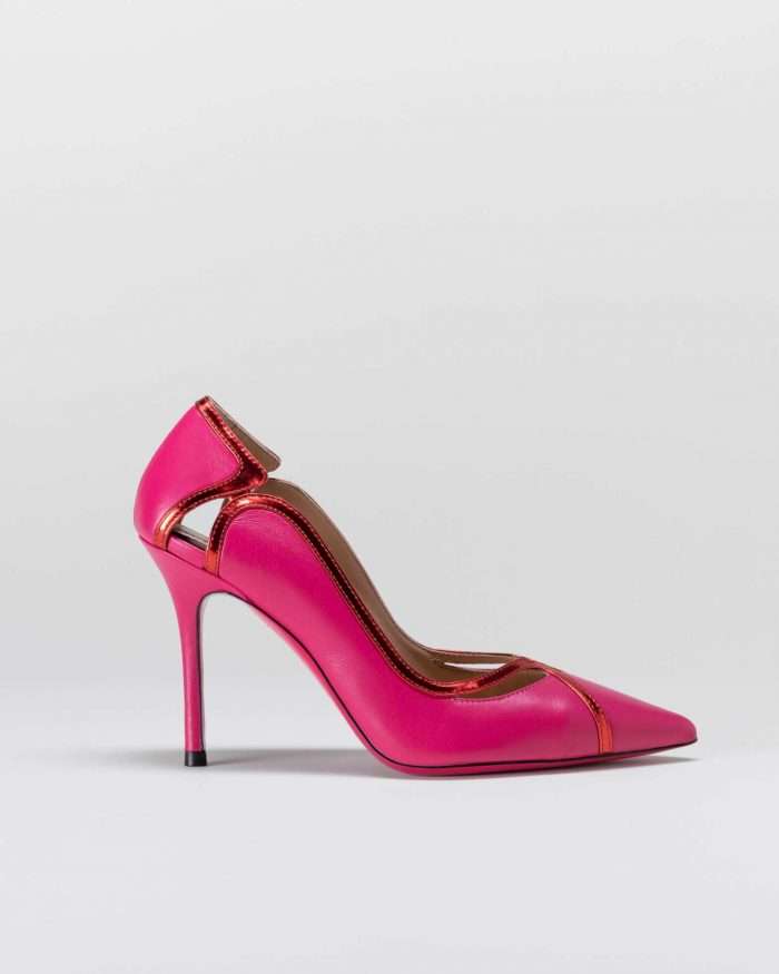 LUCIANO PADOVAN WAVES LINE DÈCOLLETÈ FILADELFIA PELLE FUCSIA ROSSO Novità