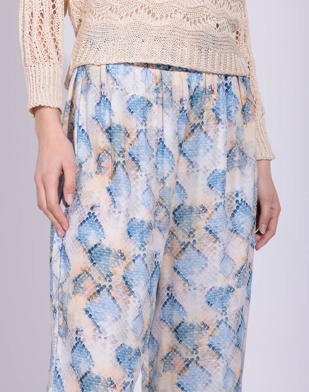 Risskio Jamila - Pantalone ius georgette di viscosa Vendite Flash