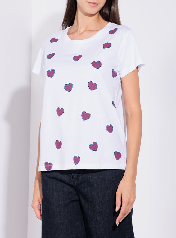 Risskio William - T-Shirt con stampa "cuori" Online