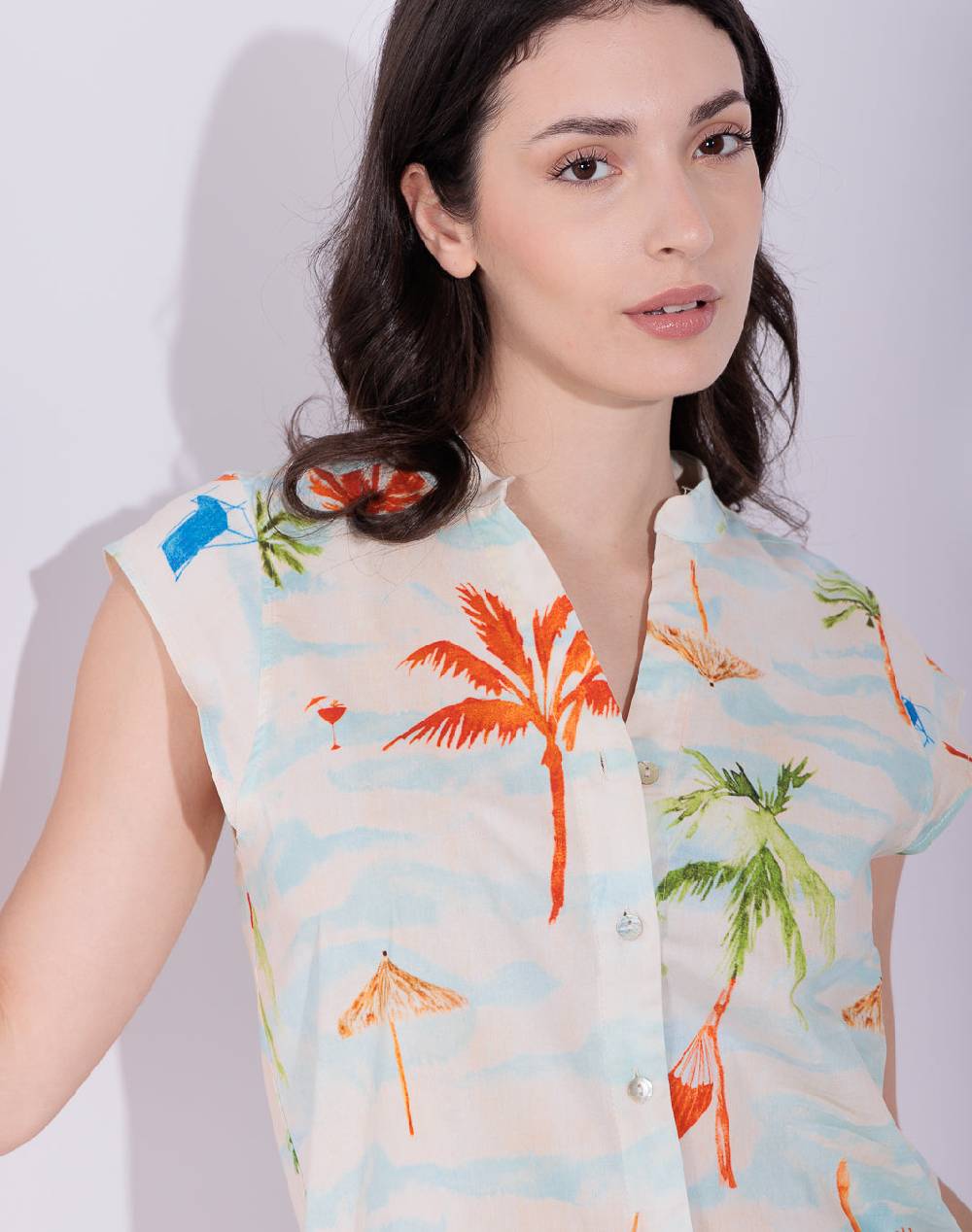 Risskio Garcia - Camicia in popeline stampato In Saldo