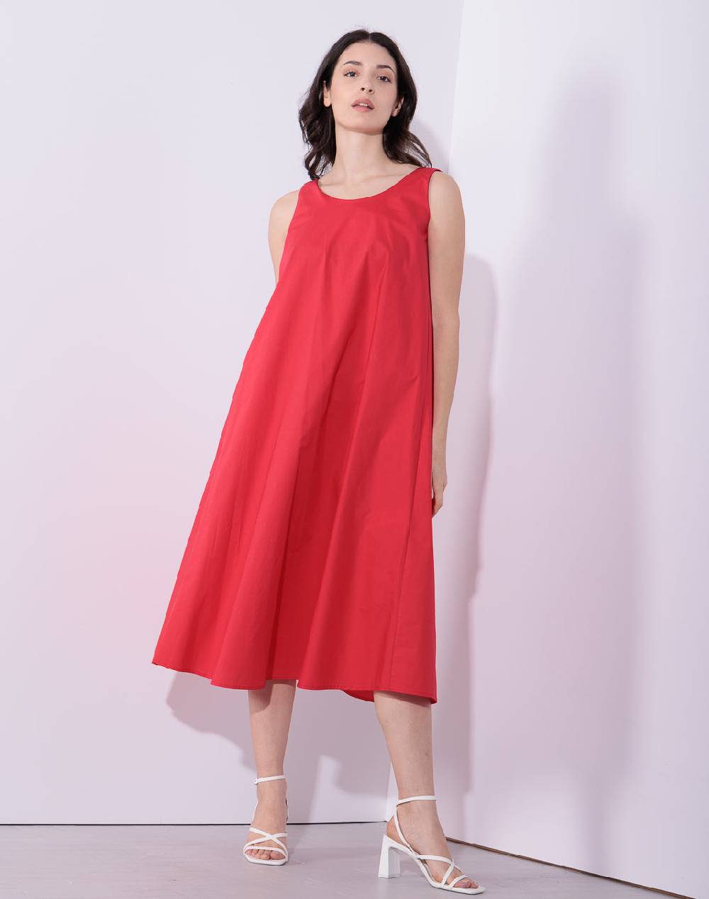 Risskio Alma - Abito lungo con spalline bi-colore in popeline di cotone Offerta