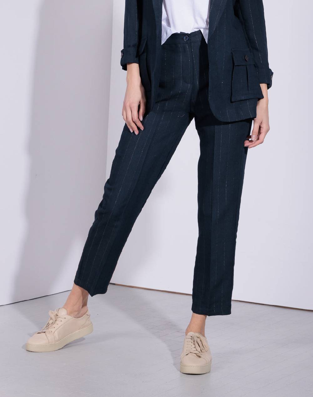 Risskio Suresh- Pantalone in tessuto gessato Sconto