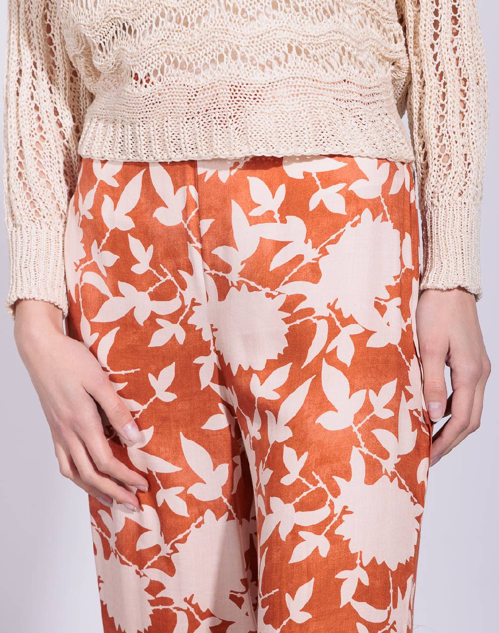 Risskio Chandra - Pantalone a palazzo in raso di viscosa stampata Online