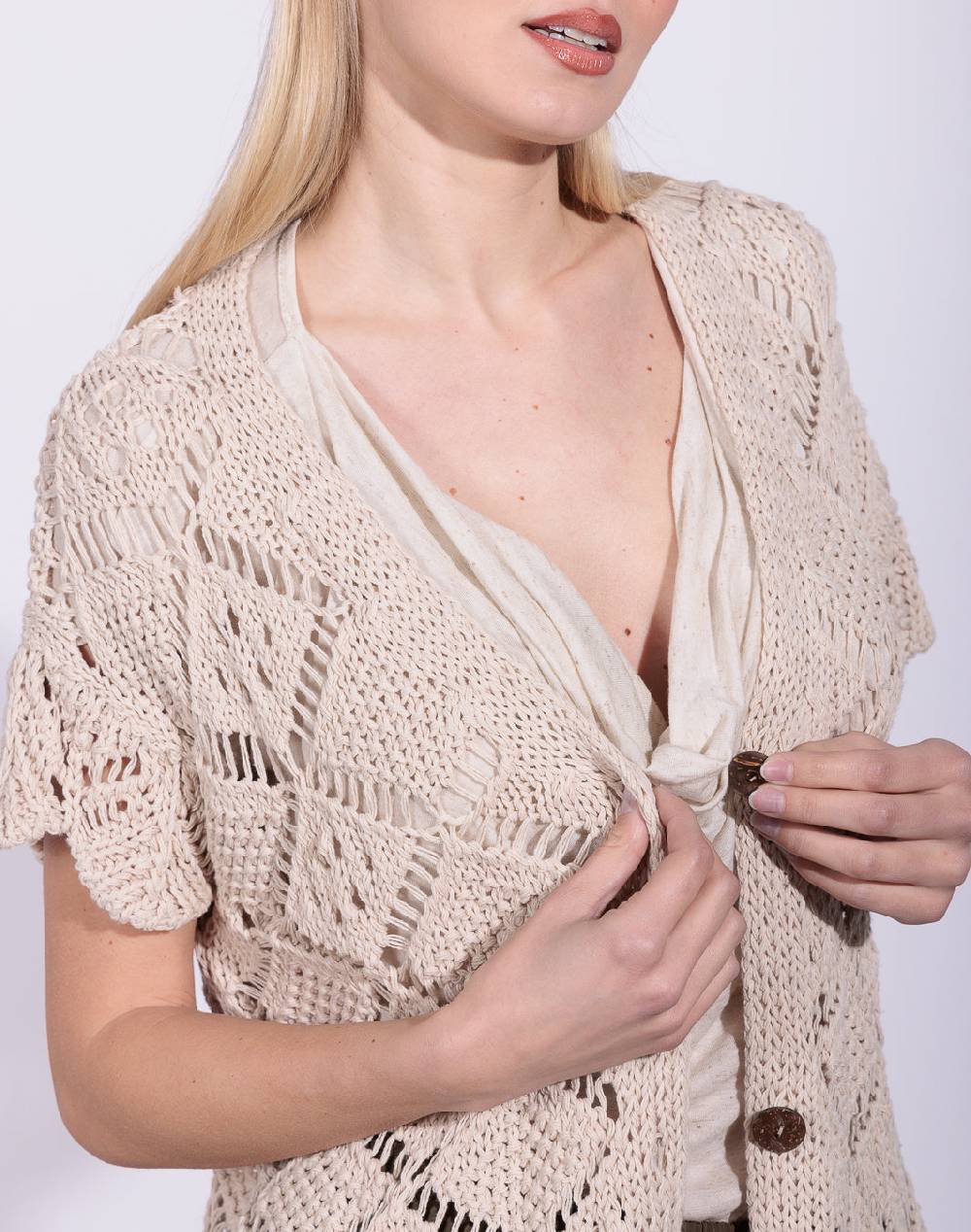 Risskio Ajay - Cardigan manica corta in filato Saldi