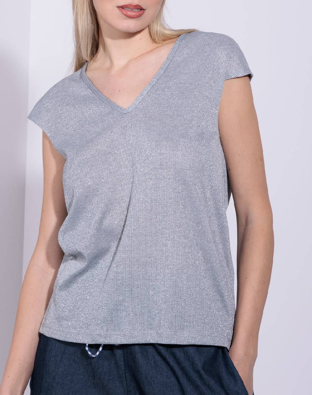 Risskio Nahla - Top effetto lurex Sostegno trimestrale