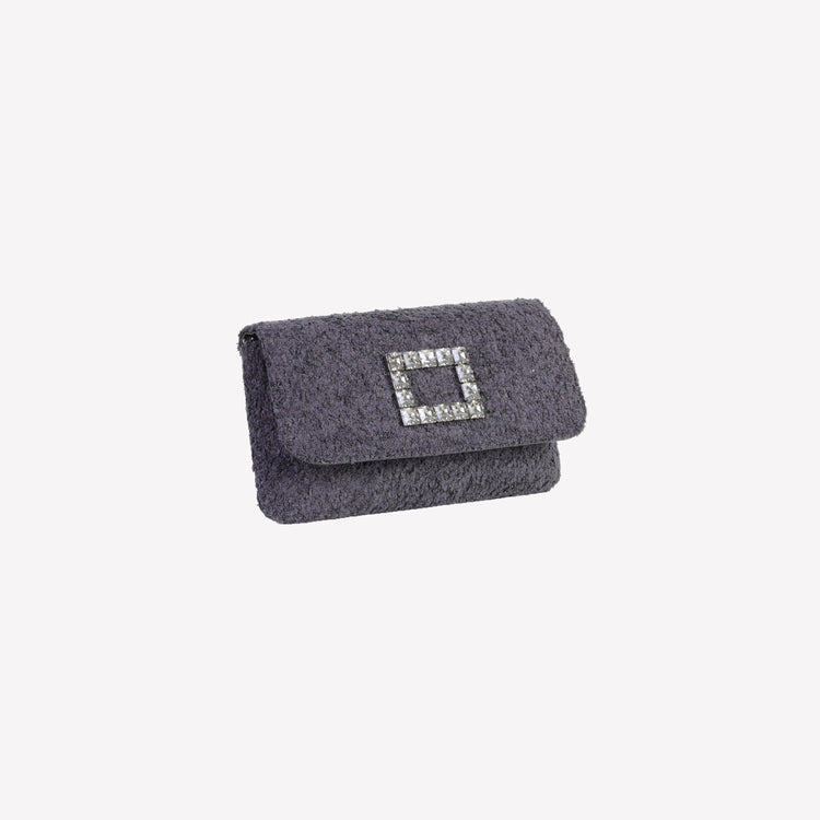 Roberto Festa BORSA IN BOUCLE NERO CON ACCESSORIO STRASS CAPRI LUX Economico