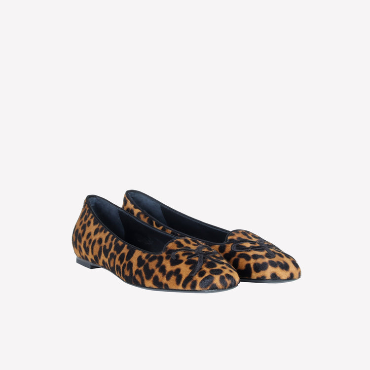 Roberto Festa BALLERINA IN PELLE DI VITELLO CON STAMPA LEOPARDATA CON RICAMO RF FELIX Negozio