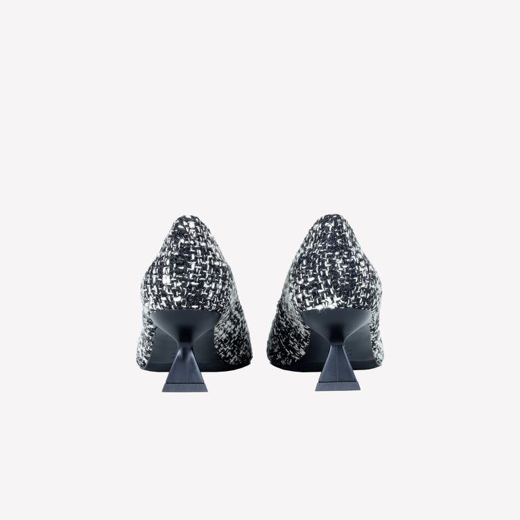 Roberto Festa DECOLLETE’ IN TESSUTO TWEED CON FIBBIA QUADRA CRISTALLI EVILLY Moda