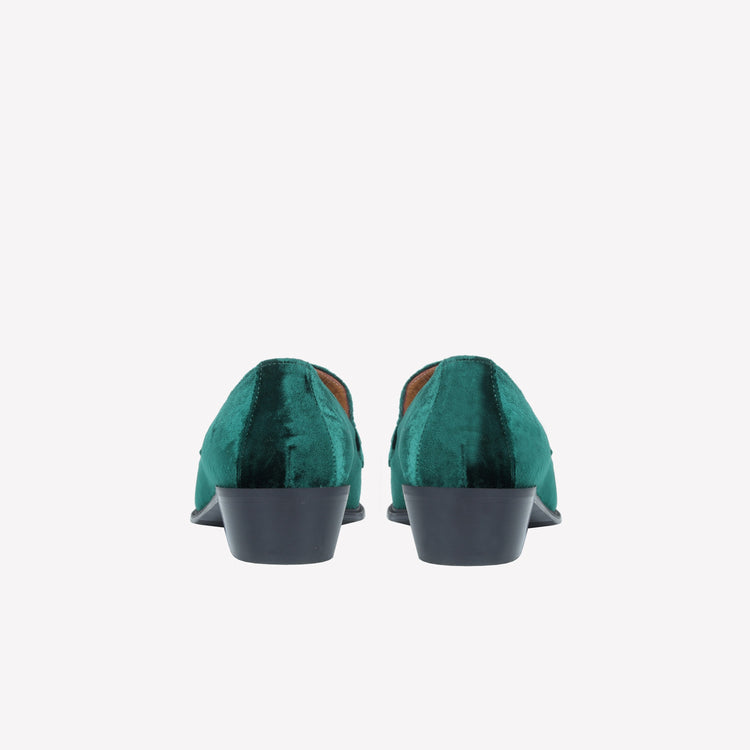Roberto Festa MOCASSINO IN VELLUTO GREEN CON ACCESSORIO MORSETTO ORO AXEL Italia