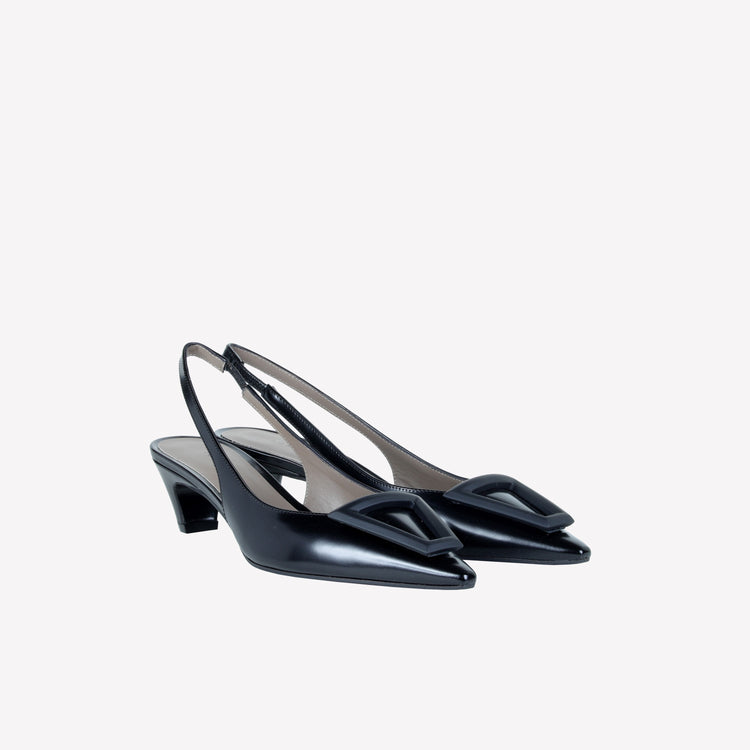 Roberto Festa SLINGBACK IN VITELLO SPAZZOLATO NERO CON FIBBIA GOMMATA DORIEN Vendita