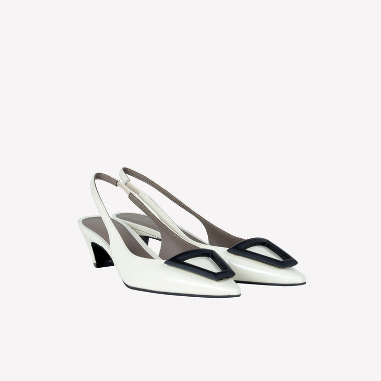 Roberto Festa SLINGBACK IN VITELLO SPAZZOLATO OFF WHITE CON FIBBIA GOMMATA DORIEN Promozione