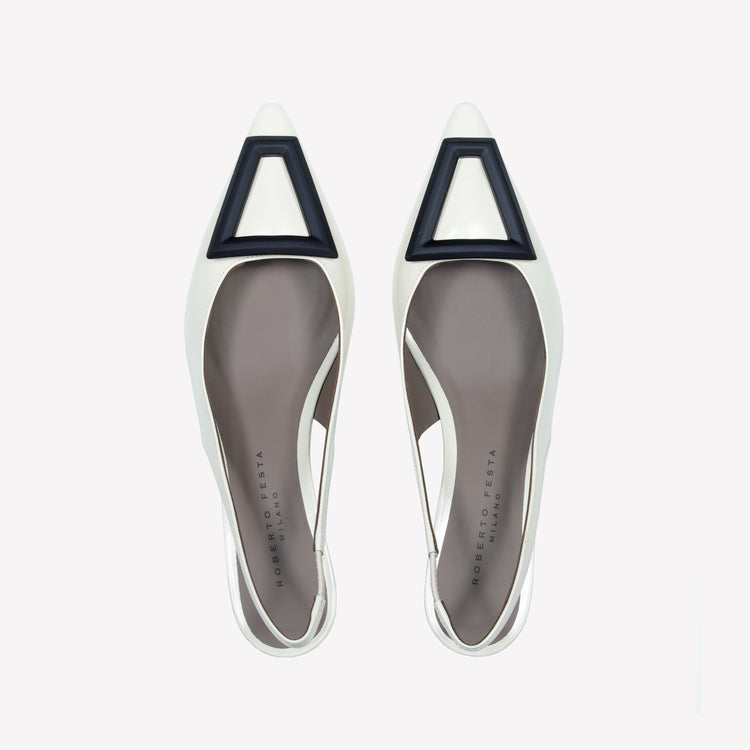 Roberto Festa SLINGBACK IN VITELLO SPAZZOLATO OFF WHITE CON FIBBIA GOMMATA DORIEN Promozione
