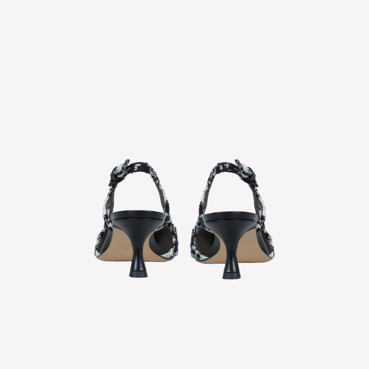 Roberto Festa SLINGBACK IN TWEED CON FIBBIA CRISTALLI BAGUETTE ATENA Offerte