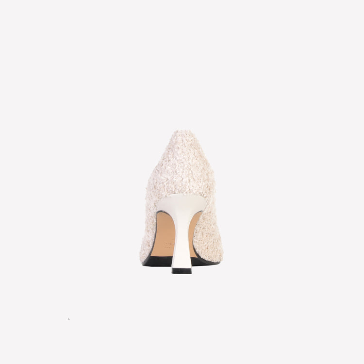 Roberto Festa DÉCOLLETÉ IN BOUCLÉ BIANCO CON ACCESSORIO STRASS LILLY Hotsell