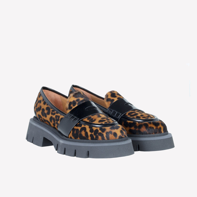 Roberto Festa MOCASSINO IN PELLE DI VITELLO CON STAMPA LEOPARDATA ALIAH 2025