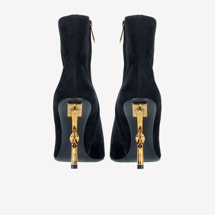Roberto Festa ANKLE BOOT IN CAMOSCIO CON TACCO SCULTURA LOGO SCARLETT Promozione