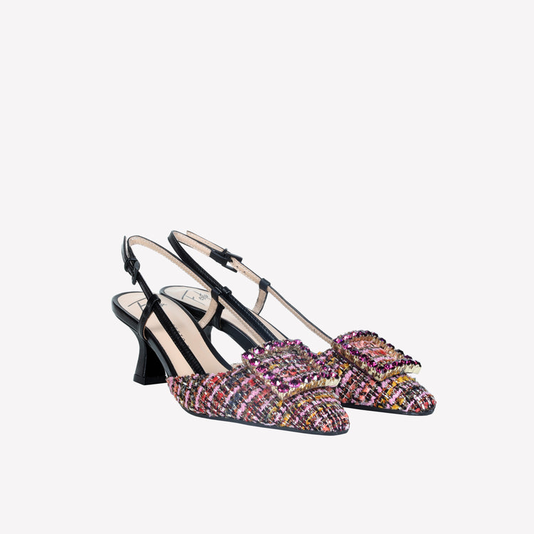 Roberto Festa slingback in pave multicolor e accessorio strass stefy Spedizione Gratuita