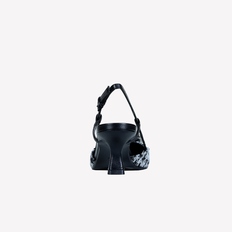 Roberto Festa slingback in poule nero e accessorio strass stefy Pezzi Unici
