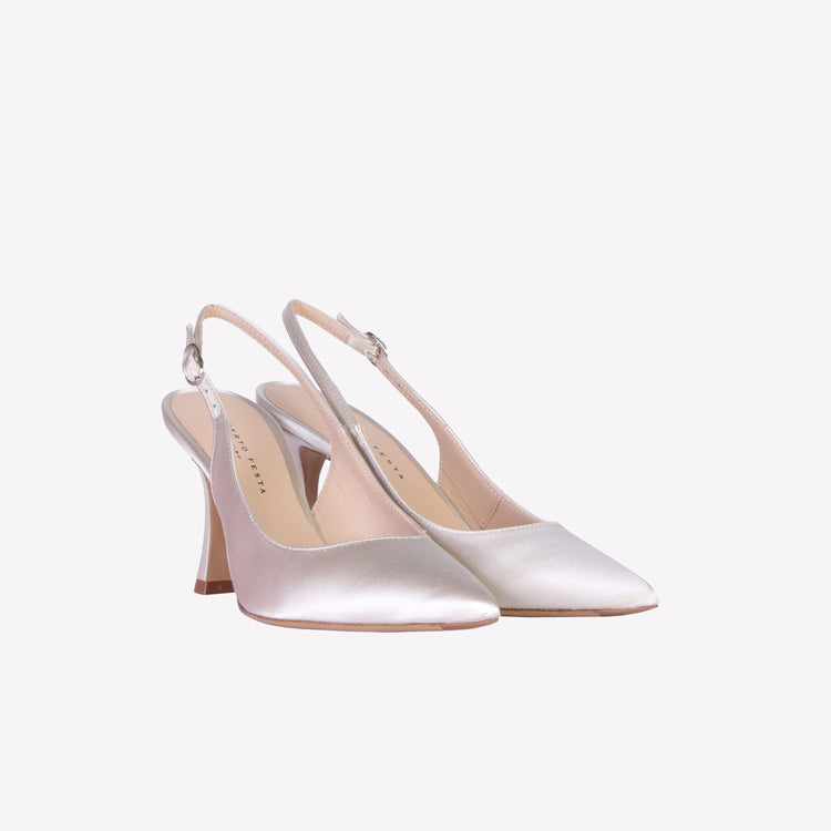 Roberto Festa SLINGBACK IN RASO PERLA LAVINIA Saldi Di Fabbrica