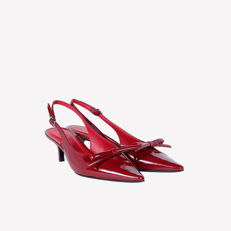 Roberto Festa SLINGBACK IN VERNICE ROSSA CON FIOCCHETTO SENYA Vendita