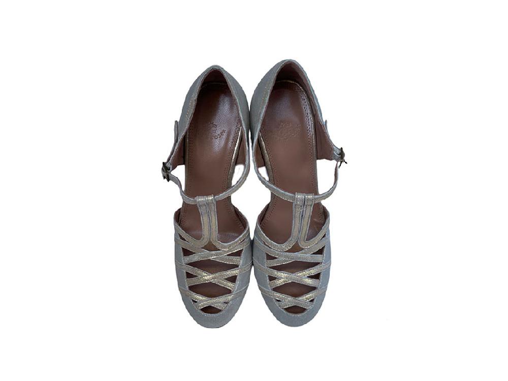 Rose'S Roses Colette – Silver T-Strap Hotsell