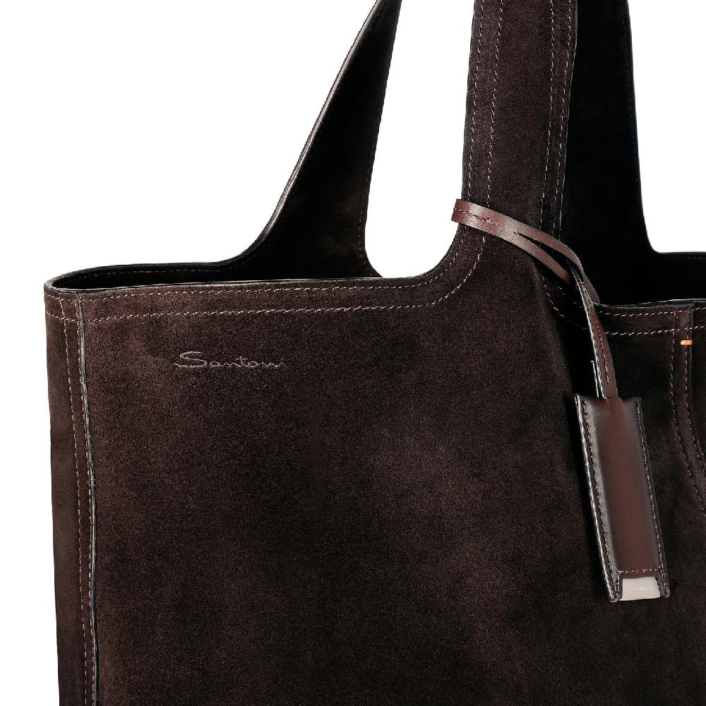 ﻿Santoni Borsa in suede testa di moro Qualità