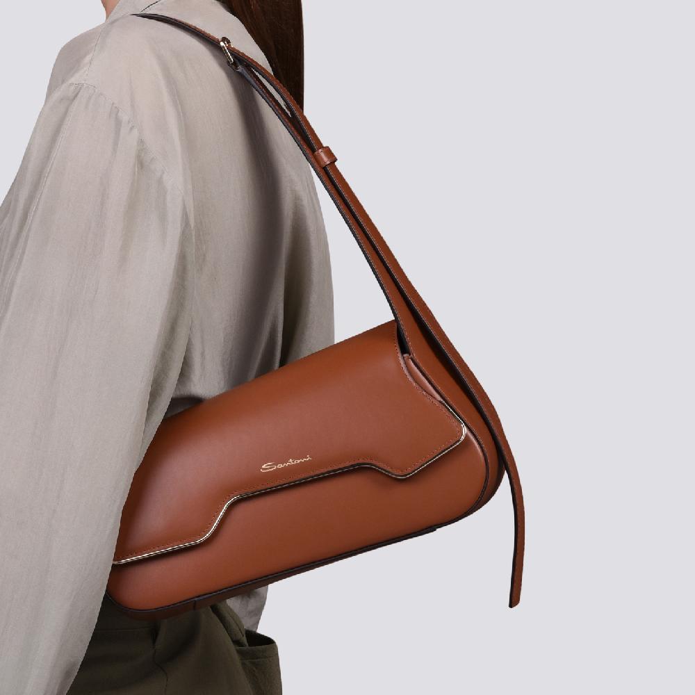Santoni Borsa ThePluto in pelle marrone Soddisfazione Garantita