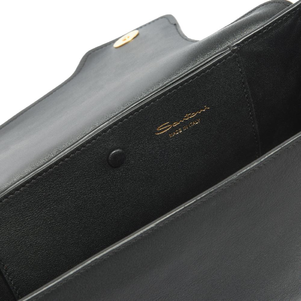 Santoni Borsa ThePluto in pelle nera Negozi Online