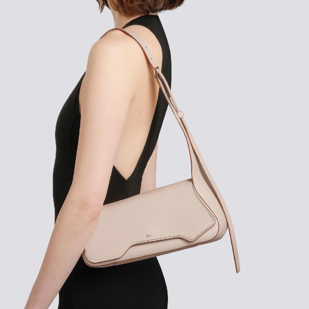Santoni Borsa ThePluto in pelle beige Consegna Veloce